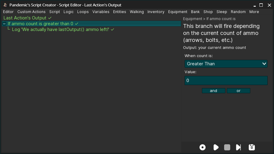 Last action's output